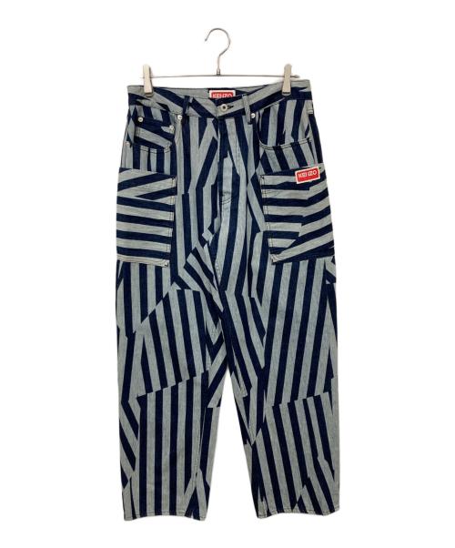 KENZO（ケンゾー）KENZO (ケンゾー) ダズルストライプカーゴデニムパンツ インディゴ サイズ:W30の古着・服飾アイテム