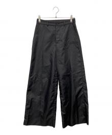 MM6 Maison Margiela（エムエムシックスメゾンマルジェラ）の古着「ナイロンワイドパンツ」｜ブラック