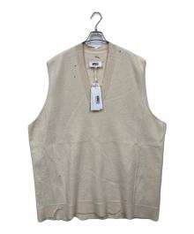 MM6 Maison Margiela（エムエムシックスメゾンマルジェラ）の古着「23AW V Neck Mini Dress1 Vest」｜ベージュ