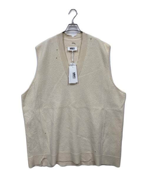 MM6 Maison Margiela（エムエムシックスメゾンマルジェラ）MM6 Maison Margiela (エムエムシックスメゾンマルジェラ) 23AW V Neck Mini Dress1 Vest ベージュ サイズ:S 未使用品の古着・服飾アイテム