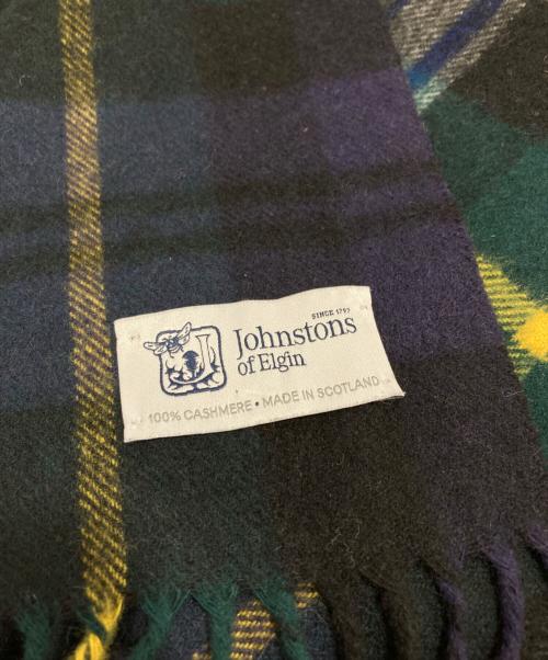 JOHNSTONS OF ELGIN（ジョンストンズ オブ エルガン）JOHNSTONS OF ELGIN (ジョンストンズ オブ エルガン) カシミヤストール ネイビーの古着・服飾アイテム