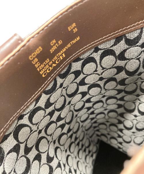 COACH（コーチ）COACH (コーチ) ブロック ヒール トール ブーツ ブラウン サイズ:5の古着・服飾アイテム