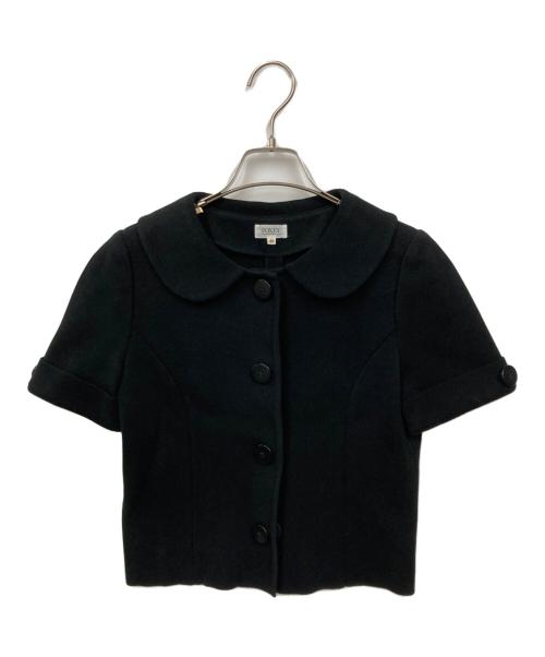 FOXEY（フォクシー）FOXEY (フォクシー) 半袖ニットジャケット ブラック サイズ:40の古着・服飾アイテム