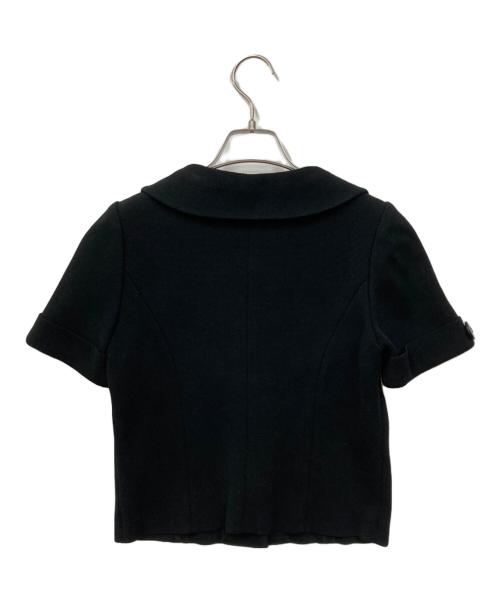 FOXEY（フォクシー）FOXEY (フォクシー) 半袖ニットジャケット ブラック サイズ:40の古着・服飾アイテム