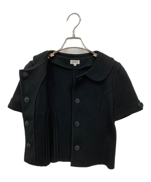 FOXEY（フォクシー）FOXEY (フォクシー) 半袖ニットジャケット ブラック サイズ:40の古着・服飾アイテム