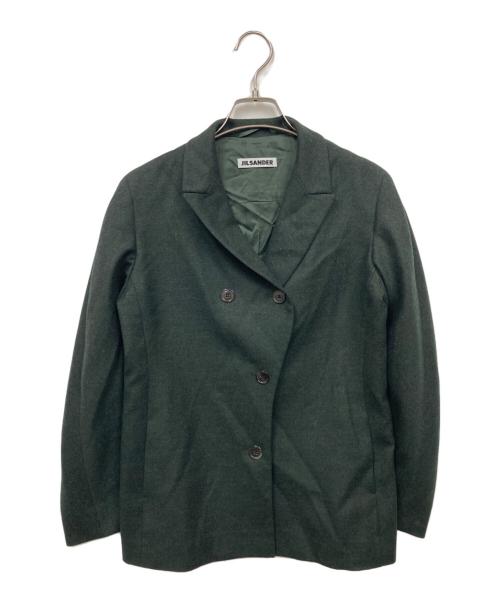 JIL SANDER（ジルサンダー）JIL SANDER (ジルサンダー) カシミヤ混ウールテーラードジャケット カーキ サイズ:36の古着・服飾アイテム