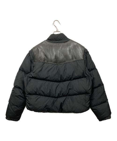 Schott（ショット）Schott (ショット) レザー切替ダウンジャケット ブラック サイズ:48の古着・服飾アイテム
