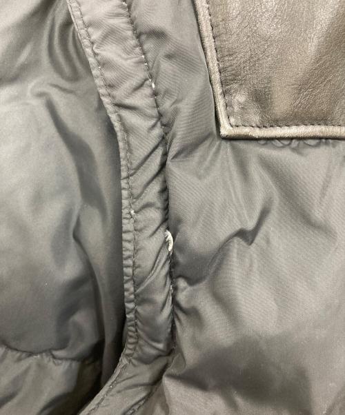 Schott（ショット）Schott (ショット) レザー切替ダウンジャケット ブラック サイズ:48の古着・服飾アイテム
