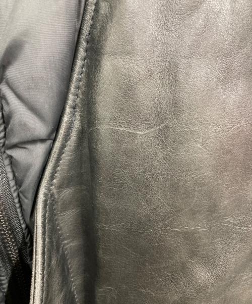 Schott（ショット）Schott (ショット) レザー切替ダウンジャケット ブラック サイズ:48の古着・服飾アイテム