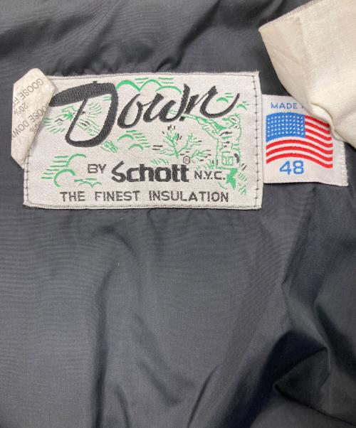 Schott（ショット）Schott (ショット) レザー切替ダウンジャケット ブラック サイズ:48の古着・服飾アイテム