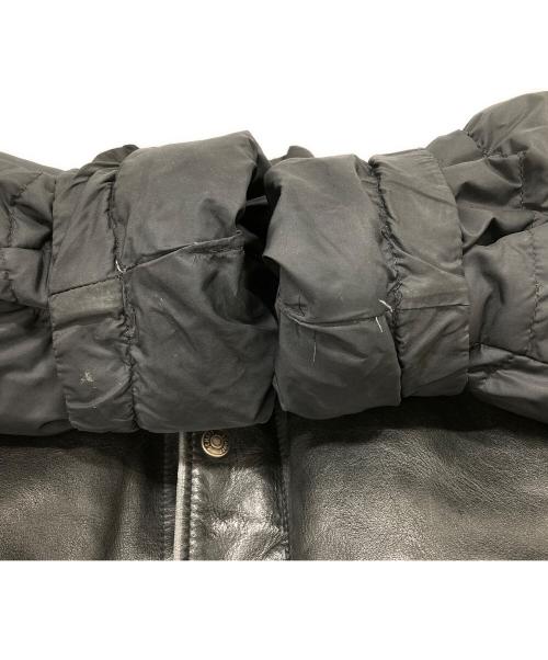Schott（ショット）Schott (ショット) レザー切替ダウンジャケット ブラック サイズ:48の古着・服飾アイテム