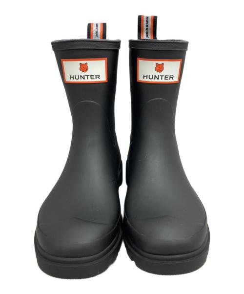 HUNTER（ハンター）HUNTER (ハンター) maison kitsune (メゾンキツネ) DOWNPOUR SHORT BOOTS ブラック サイズ:6 未使用品の古着・服飾アイテム