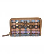 TORY BURCHトリーバーチ）の古着「Britten Woven Zip Wallet」｜マルチカラー