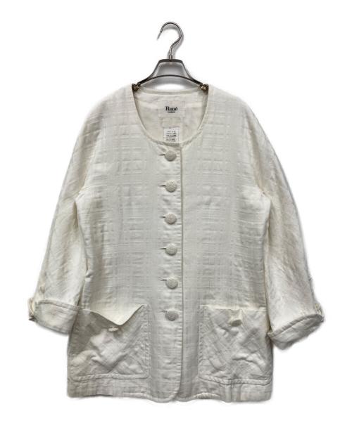 Rene（ルネ）Rene (ルネ) ノーカラーコート ホワイト サイズ:-の古着・服飾アイテム