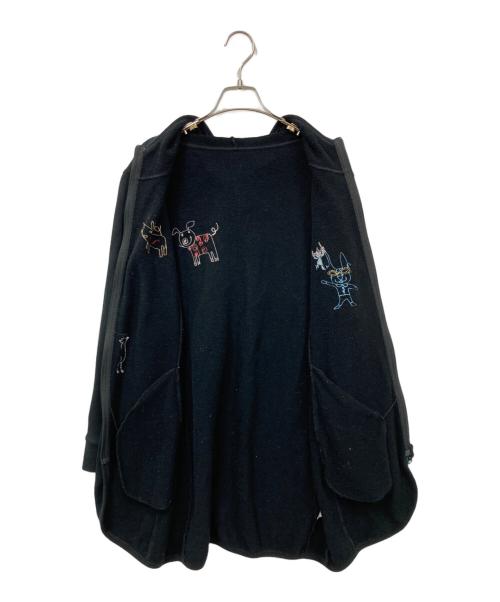 OLLEBOREBLA（アルベロベロ）OLLEBOREBLA (アルベロベロ) 刺繍ジップパーカー ブラック サイズ:表記なしの古着・服飾アイテム