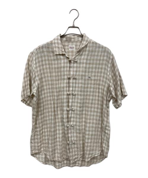 PAPAS（パパス）PAPAS (パパス) リネンチャイナシャツ ベージュ サイズ:Mの古着・服飾アイテム