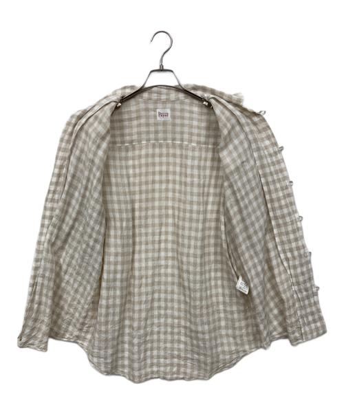PAPAS（パパス）PAPAS (パパス) リネンチャイナシャツ ベージュ サイズ:Mの古着・服飾アイテム