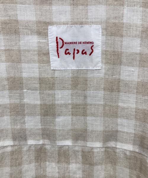 PAPAS（パパス）PAPAS (パパス) リネンチャイナシャツ ベージュ サイズ:Mの古着・服飾アイテム