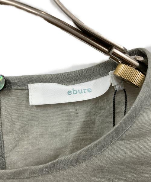ebure（エブール）EBURE (エブール) ブレンドヤーンキュプラシルク パフスリーブブラウス グリーン サイズ:36 未使用品の古着・服飾アイテム