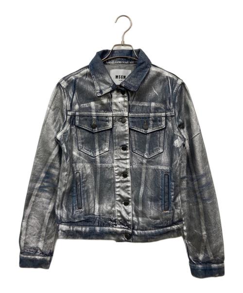 MSGM（エムエスジーエム）MSGM (エムエスジーエム) コーティングデニムジャケット インディゴ サイズ:40の古着・服飾アイテム