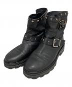 JIMMY CHOOジミーチュウ）の古着「スタッズエンジニアブーツ」｜ブラック