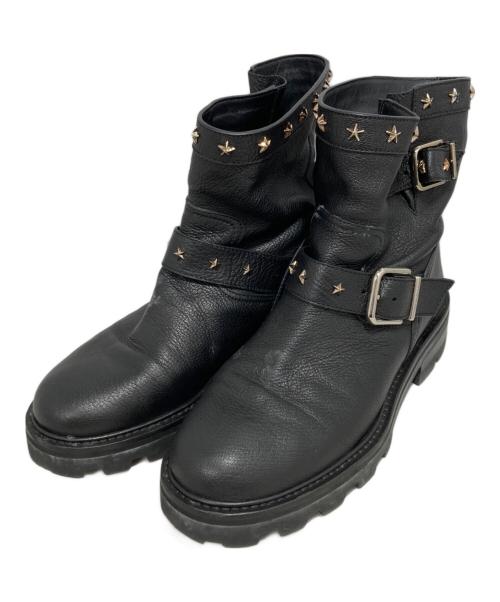 JIMMY CHOO（ジミーチュウ）JIMMY CHOO (ジミーチュウ) スタッズエンジニアブーツ ブラック サイズ:38の古着・服飾アイテム