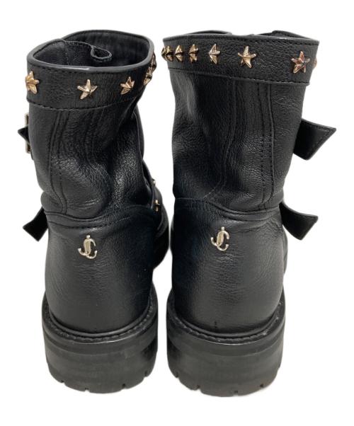 JIMMY CHOO（ジミーチュウ）JIMMY CHOO (ジミーチュウ) スタッズエンジニアブーツ ブラック サイズ:38の古着・服飾アイテム