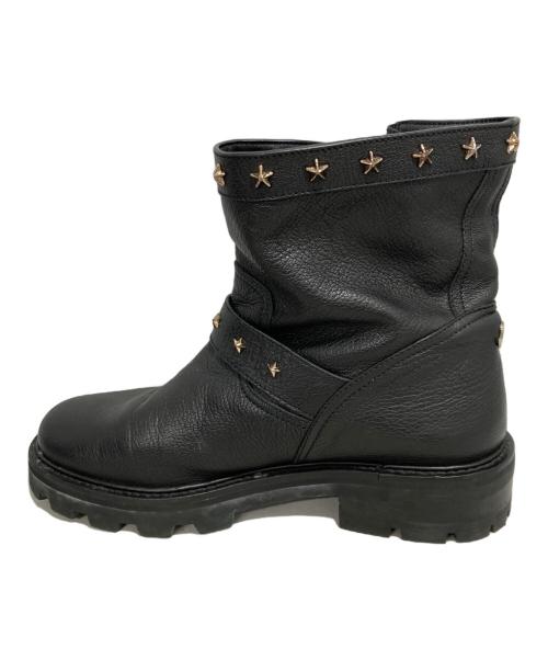 JIMMY CHOO（ジミーチュウ）JIMMY CHOO (ジミーチュウ) スタッズエンジニアブーツ ブラック サイズ:38の古着・服飾アイテム