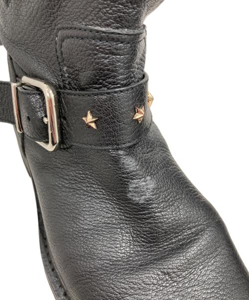JIMMY CHOO（ジミーチュウ）JIMMY CHOO (ジミーチュウ) スタッズエンジニアブーツ ブラック サイズ:38の古着・服飾アイテム