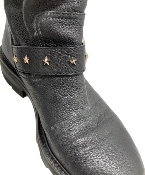 JIMMY CHOO（ジミーチュウ）JIMMY CHOO (ジミーチュウ) スタッズエンジニアブーツ ブラック サイズ:38の古着・服飾アイテム