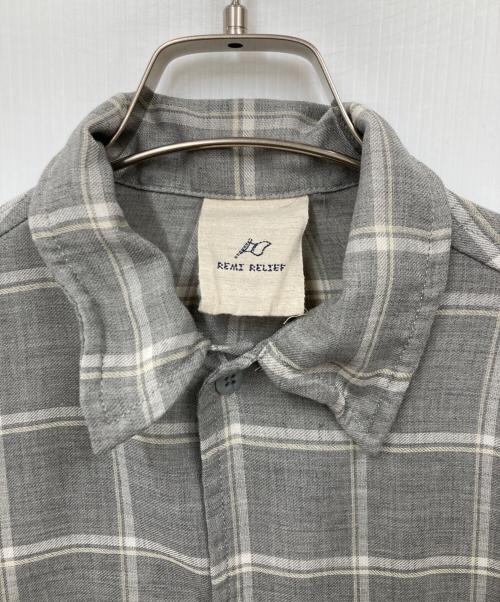 REMI RELIEF（レミレリーフ）REMI RELIEF (レミレリーフ) チェックシャツ グレー サイズ:Mの古着・服飾アイテム