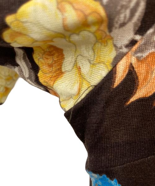 LEONARD（レオナール）LEONARD (レオナール) 花柄ボウタイブラウス ブラウン サイズ:Mの古着・服飾アイテム