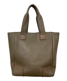 Vivienne Westwood（ヴィヴィアンウエストウッド）の古着「レザートートバッグ」｜ブラウン