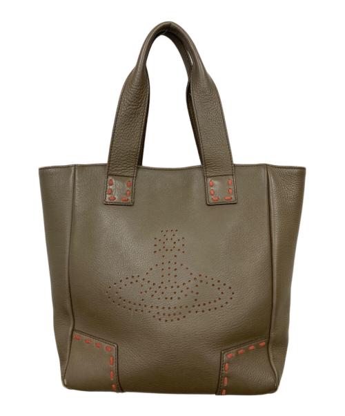 Vivienne Westwood（ヴィヴィアンウエストウッド）Vivienne Westwood (ヴィヴィアンウエストウッド) レザートートバッグ ブラウンの古着・服飾アイテム