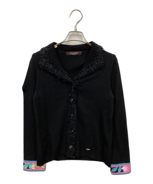 LEONARD（レオナール）LEONARD (レオナール) フリンジカーディガン ブラック サイズ:38の古着・服飾アイテム