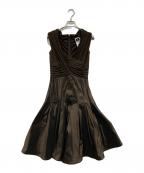 TADASHI SHOJIタダシ ショージ）の古着「ドレープノースリーブドレス」｜ブラウン