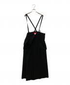 Y'sワイズ）の古着「ラップアシンメトリーサロペット」｜ブラック