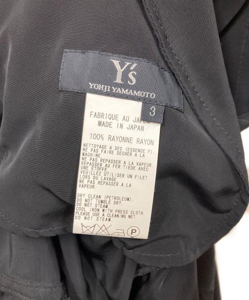 Y's（ワイズ）Y's (ワイズ) アシンメトリーデザインノースリーブワンピース ブラック サイズ:3の古着・服飾アイテム
