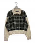 FRED PERRYフレッドペリー）の古着「カーディガン」｜ベージュ×グレー