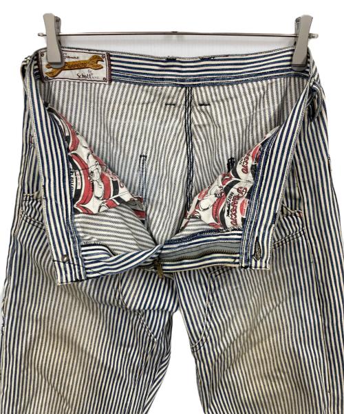 Schott（ショット）Schott (ショット) ダブルニー ヒッコリーパンツ スカイブルー サイズ:表記なしの古着・服飾アイテム