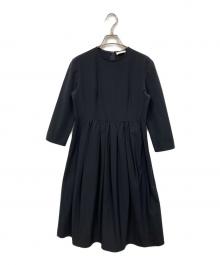 BALLSEY（ボールジィ）の古着「ポリエステルストレッチタフタ タックギャザーワンピース」｜ブラック