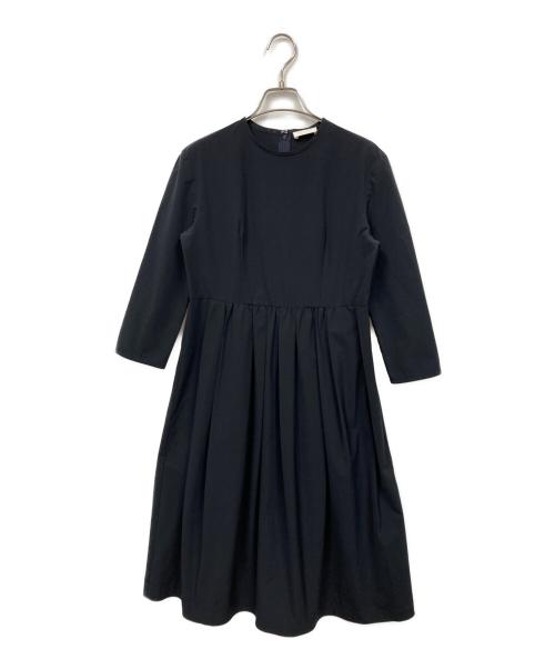 BALLSEY（ボールジィ）BALLSEY (ボールジィ) ポリエステルストレッチタフタ タックギャザーワンピース ブラック サイズ:36の古着・服飾アイテム