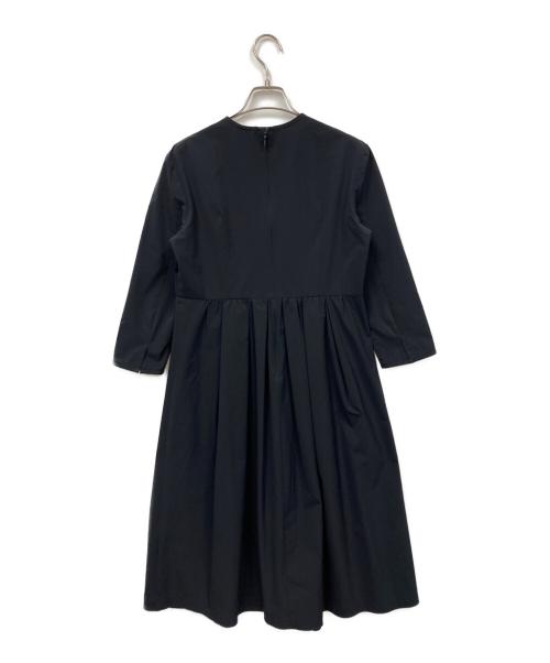BALLSEY（ボールジィ）BALLSEY (ボールジィ) ポリエステルストレッチタフタ タックギャザーワンピース ブラック サイズ:36の古着・服飾アイテム