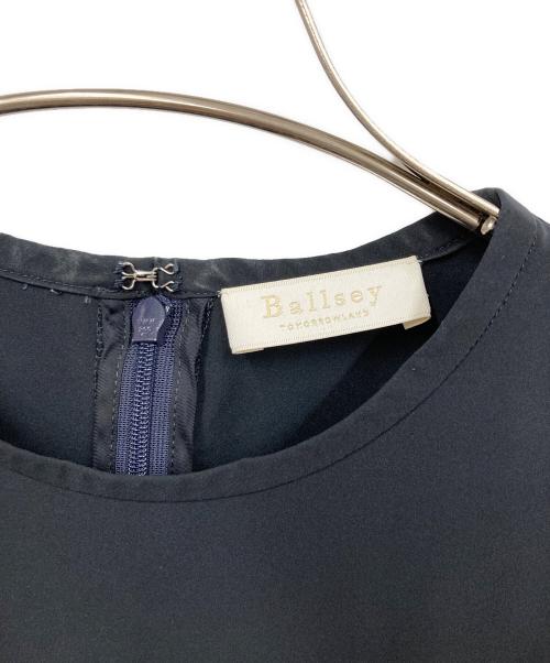 BALLSEY（ボールジィ）BALLSEY (ボールジィ) ポリエステルストレッチタフタ タックギャザーワンピース ブラック サイズ:36の古着・服飾アイテム
