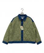 niko andニコアンド）の古着「デニムキルトドッキングジャケット」｜グリーン