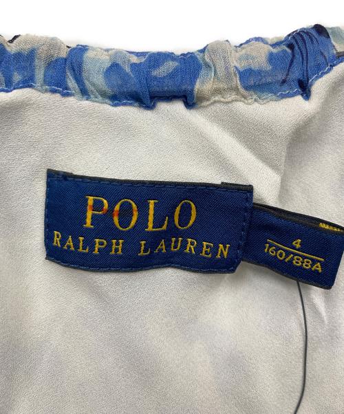 POLO RALPH LAUREN（ポロ・ラルフローレン）POLO RALPH LAUREN (ポロ・ラルフローレン) シルクブレンド ノースリーブワンピース ブルー サイズ:4 未使用品の古着・服飾アイテム