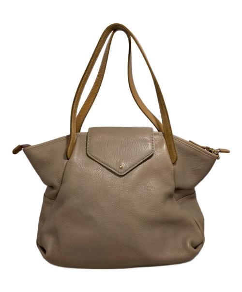 Ense（アンサ）ense (アンサ) レザートートバッグ ベージュの古着・服飾アイテム