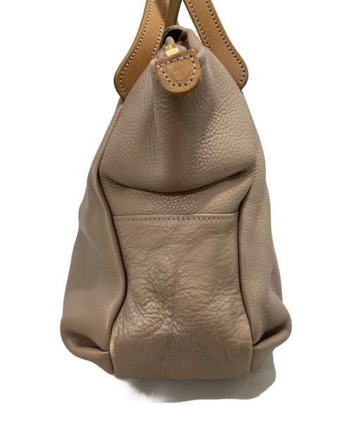 Ense（アンサ）ense (アンサ) レザートートバッグ ベージュの古着・服飾アイテム