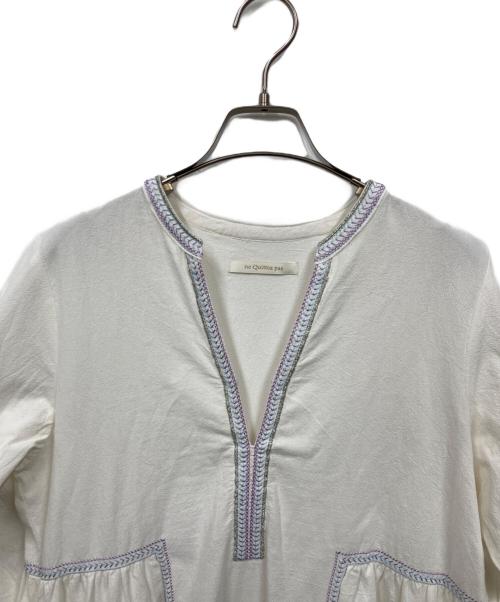 ne quittez pas（ヌキテパ）ne quittez pas (ヌキテパ) クリンプコットン刺繍ドレス ホワイト サイズ:Mの古着・服飾アイテム