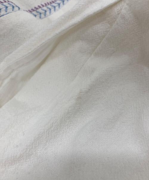 ne quittez pas（ヌキテパ）ne quittez pas (ヌキテパ) クリンプコットン刺繍ドレス ホワイト サイズ:Mの古着・服飾アイテム